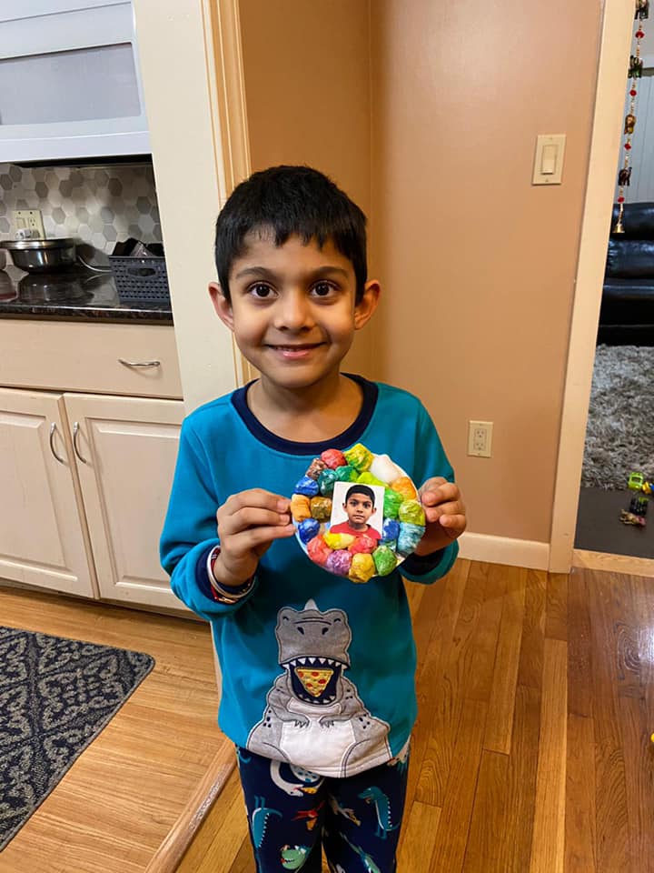 Children creating traditional crafts